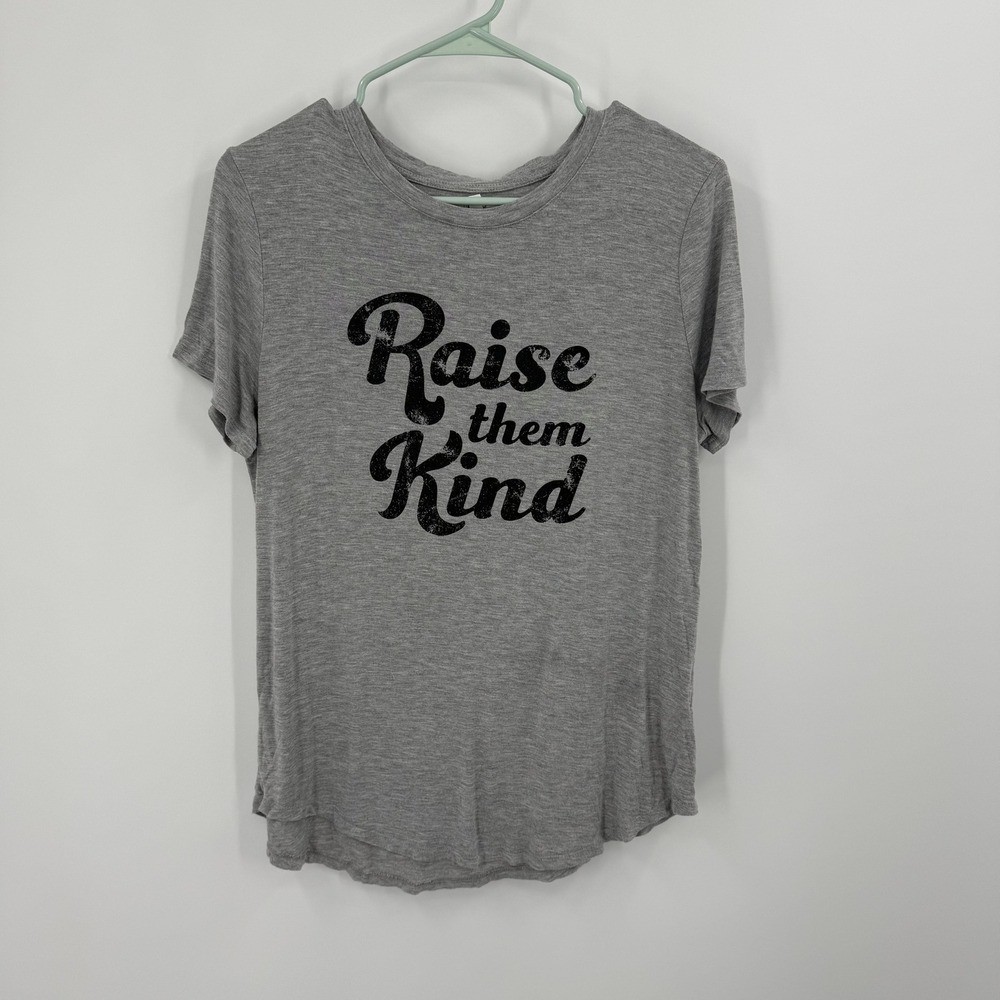 Maurices Womens Grey Raise Them Kind Graphic TShirt Short Sleeve Crew Neck Sz M